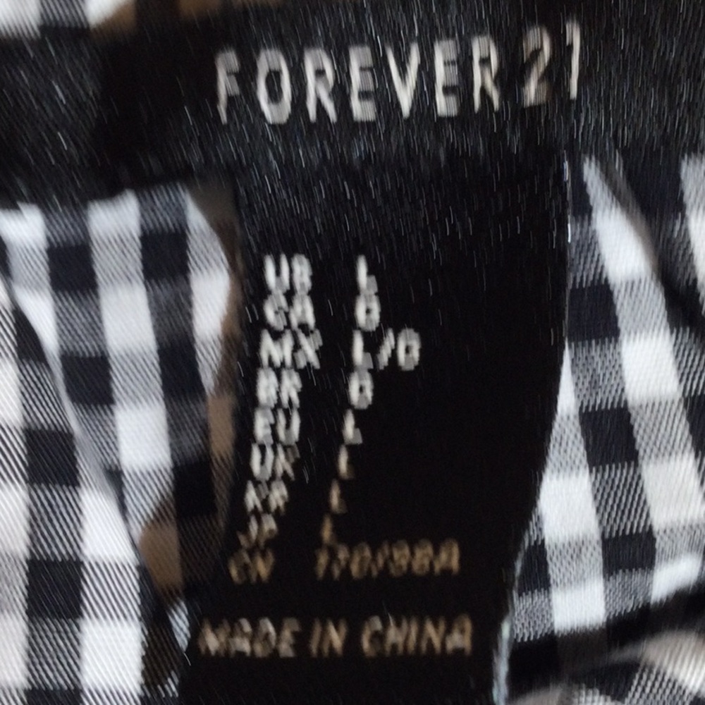 Forever 21 black and White Checkered Print Off the shoulder Dress - Picture 3 of 12